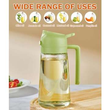 JULEHUI 16oz Multi-Functional Oil Sprayer Dispenser