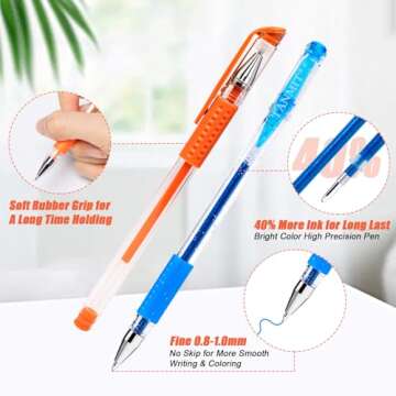 TANMIT 36 Colors Gel Pens Set - Versatile and Vibrant for Artistic Projects