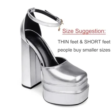 MERUMOTE Women's Sexy Silver Rhinestone Party Heels US8