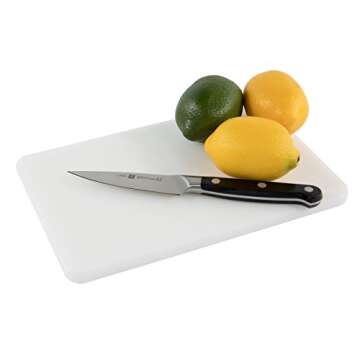 Restaurant Bar Boards, 3 Pack Set of Small Cutting Boards 10 x 6 Inch White Plastic - Approved for B...