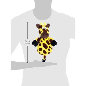 Durable Hear Doggy Giraffe Plush Dog Toy with Silent Squeaker