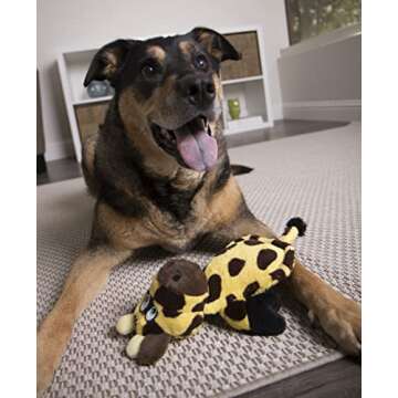 Durable Hear Doggy Giraffe Plush Dog Toy with Silent Squeaker