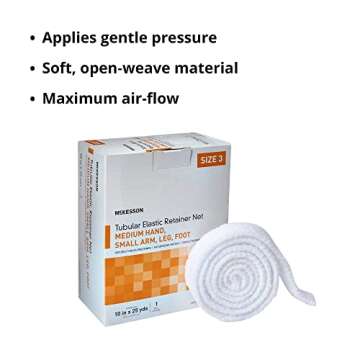 McKesson Tubular Elastic Dressing, 10 in x 25 yd, Size 3
