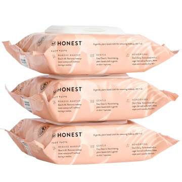Honest Beauty Makeup Remover Facial Wipes | EWG Verified, Plant-Based, Hypoallergenic | 30 Count 3 P...