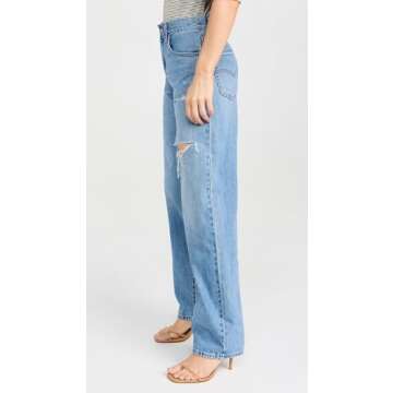 Levi's Women's Baggy Dad Jeans, in The Middle with Damage, Blue, 28