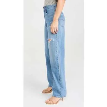 Levi's Women's Baggy Dad Jeans, in The Middle with Damage, Blue, 28
