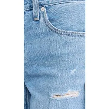 Levi's Women's Baggy Dad Jeans, in The Middle with Damage, Blue, 28