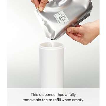 Yamazaki 2930 Tower Conditioner Dispenser Contemporary Bottle Pump for Shower, Round, White