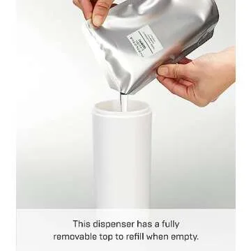 Yamazaki 2930 Tower Conditioner Dispenser Contemporary Bottle Pump for Shower, Round, White