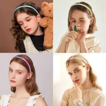 Fishdown Glitter Headband for Girls Women Sparkle Headband Accessory Set of 10