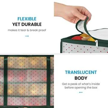 ZOBER Ornament Storage Box Holds 128 Ornaments Green