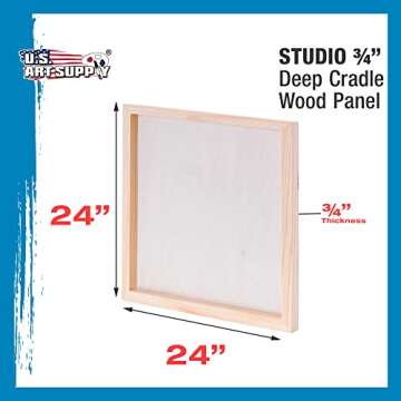 U.S. Art Supply Unfinished Cradled Wood Panels, Pack of 2