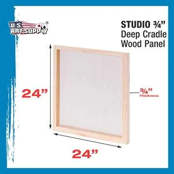 U.S. Art Supply Unfinished Cradled Wood Panels, Pack of 2