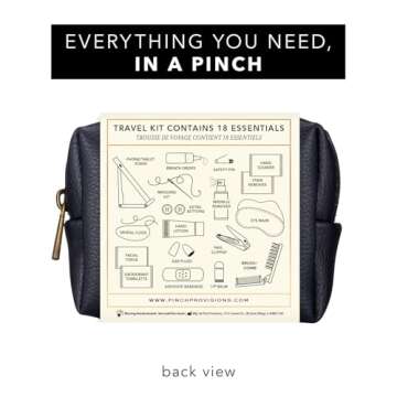 Pinch Provisions Travel Kit, Includes 18 Must-Have Emergency Essential Items for Travelling, Ideal Road Trip or Airport Gift for Friends, Family & Peers, Portable Pouch