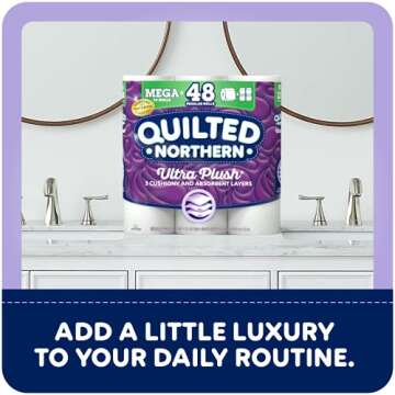 Quilted Northern Ultra Plush Toilet Paper, 24 Supreme Rolls = 105 Regular Rolls, 3-ply Bath Tissue