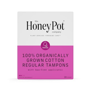 The Honey Pot Company - Regular Absorbency - 100% Organic Tampons w/Bio Plastic Applicator - Feminin...