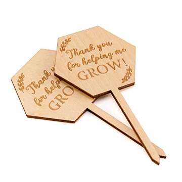 Thank You for Helping Me Grow Succulent Tags Teacher Appreciation Gifts, PARBEE 20PCS Hexagon Plant Stakes Labels Gift for Mother's Day Christmas Thanksgiving Baby Shower