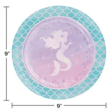 Iridescent Mermaid Party Paper Plates - 24 ct