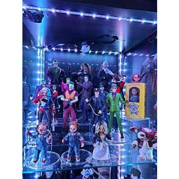 6 Pcs Large Acrylic Risers, 4" Widen Clear Rectangular Amiibo Funko POP Figures Acrylic Display Stand, Showcase Collectibles Display Risers Shelf for Organize and Decoration