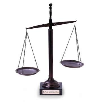 Elegant Bronze Finished Legal Libra Scale on Marble Base - Perfect Gift for Lawyers