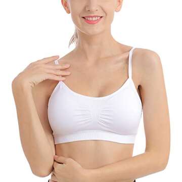 B.BANG Padded Bralettes for Women Seamless Strappy Sports Bra Comfortable Mini Yoga Camisole Bras