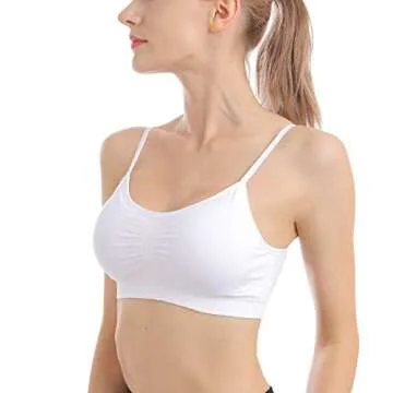 B.BANG Padded Bralettes for Women Seamless Strappy Sports Bra Comfortable Mini Yoga Camisole Bras