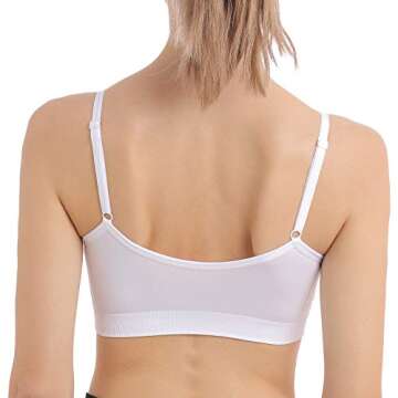 B.BANG Padded Bralettes for Women Seamless Strappy Sports Bra Comfortable Mini Yoga Camisole Bras
