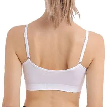 B.BANG Padded Bralettes for Women Seamless Strappy Sports Bra Comfortable Mini Yoga Camisole Bras