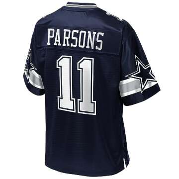 Men's Micah Parsons Navy Dallas Cowboys Replica Jersey, Large