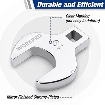 WORKPRO Crowfoot Wrench Set - 10-Piece Metric Set
