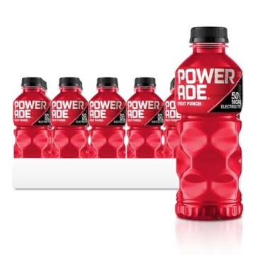 POWERADE Sports Drink Fruit Punch - 20 Oz Pack of 24 for Hydration