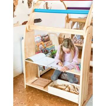 Aurora Playstand Waldorf Imaginative Playarch Kids Playhouse, Indoor, Castle Tent for Girls Boys, Play Cottage Toddler, Montessori Floor Bed, Toddler Play Arch, Pretend Play