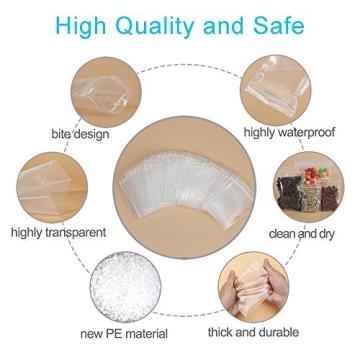 3" x 4" Small Plastic Bags, 100PCS Resealable Zipper Poly Bags, 2 Mil Thick Reclosable Storage Bags - Great for Small Items, Jewelry Supplies, Beads, Screws and Party Favors