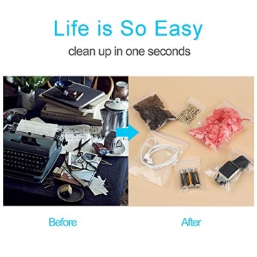 3" x 4" Small Plastic Bags, 100PCS Resealable Zipper Poly Bags, 2 Mil Thick Reclosable Storage Bags - Great for Small Items, Jewelry Supplies, Beads, Screws and Party Favors