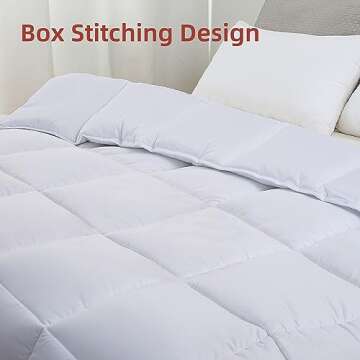 L LOVSOUL Down Alternative Queen Comforter Duvet Insert,All Season Duvet Insert with Corner Tabs,White Comforter Queen Size 90x90Inches