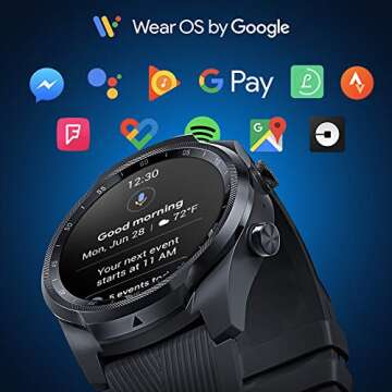 TicWatch Pro 4G LTE Cellular Smartwatch GPS NFC Wear OS by Google Android Health and Fitness Tracker with Calls Notifications Music Swim Sleep Tracking Heart Rate Monitor US Version