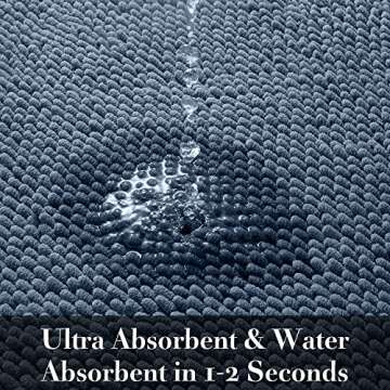 SONORO KATE Bathroom Rug,Non-Slip Bath Mat,Soft Cozy Shaggy Thick Bath Rugs for Bathroom,Plush Rugs for Bathtubs,Water Absorbent Rain Showers and Under The Sink (Lake Blue, 32"×20")