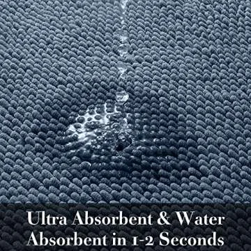 SONORO KATE Bathroom Rug,Non-Slip Bath Mat,Soft Cozy Shaggy Thick Bath Rugs for Bathroom,Plush Rugs for Bathtubs,Water Absorbent Rain Showers and Under The Sink (Lake Blue, 32"×20")