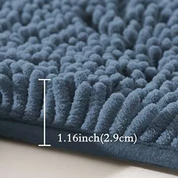 SONORO KATE Bathroom Rug,Non-Slip Bath Mat,Soft Cozy Shaggy Thick Bath Rugs for Bathroom,Plush Rugs for Bathtubs,Water Absorbent Rain Showers and Under The Sink (Lake Blue, 32"×20")