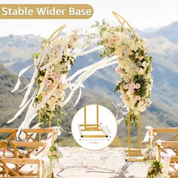 Gold Metal Wedding Arch Stands - Set of 2 for Events