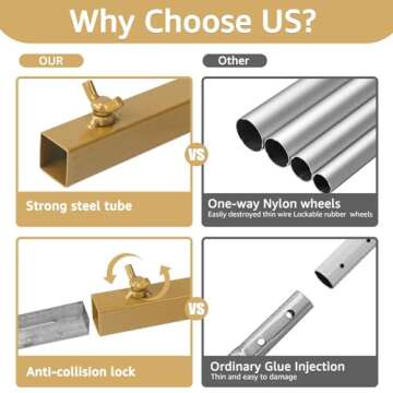 Gold Metal Wedding Arch Stands - Set of 2 for Events