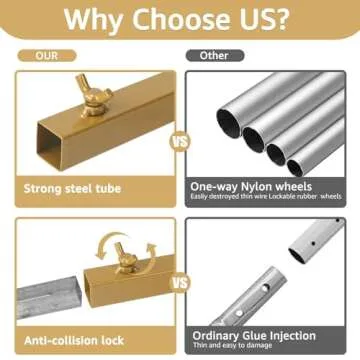 Gold Metal Wedding Arch Stands - Set of 2 for Events