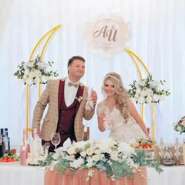 Gold Metal Wedding Arch Stands - Set of 2 for Events