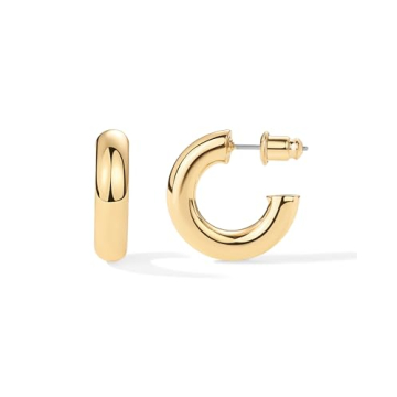 PAVOI 14k Gold Hoop Earrings for Women | Thick 20mm Gold Vermeil Hoops | Lightweight Stylish Earring...