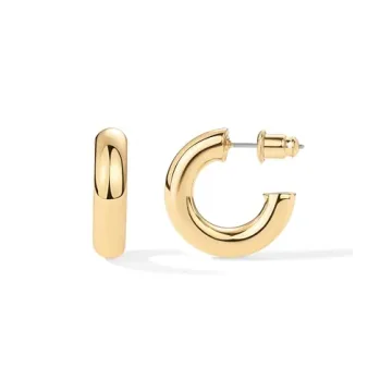 PAVOI 14k Gold Hoop Earrings for Women | Thick 20mm Gold Vermeil Hoops | Lightweight Stylish Earring...