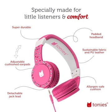 Tonies Foldable Kids Headphones - Volume Limiting and Comfort