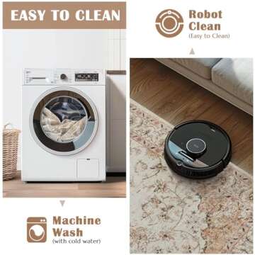 jinchan 5x7 Area Rugs Machine Washable Rug for Bedroom - Stain Resistant Vintage Floral Medallion Ultra-Thin Low Pile Non-Slip Indoor Carpet for Living Room Dining Room Kitchen (5x7ft,Blush)