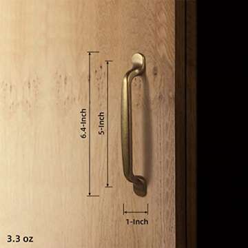 Goo-Ki 6 Pack Antique Brass 5-Inch(128mm) Center to Center Arch Cabinet Pulls Drawer Handles Zinc Al...