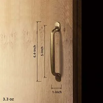 Goo-Ki 6 Pack Antique Brass 5-Inch(128mm) Center to Center Arch Cabinet Pulls Drawer Handles Zinc Al...