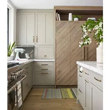 Goo-Ki 6 Pack Antique Brass 5-Inch(128mm) Center to Center Arch Cabinet Pulls Drawer Handles Zinc Alloy Mid-Century Modern Hardware for Kitchen and Bathroom Cupboard